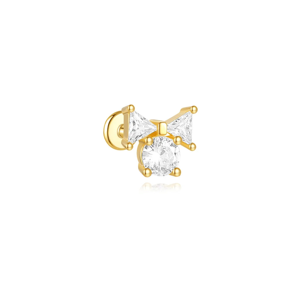 AIDE Heart Round Ball Flat Helix Piercing Earring 925 Sterling Silver Ear Studs Geometric Zircon Exquisite Trinket Studs Aretes