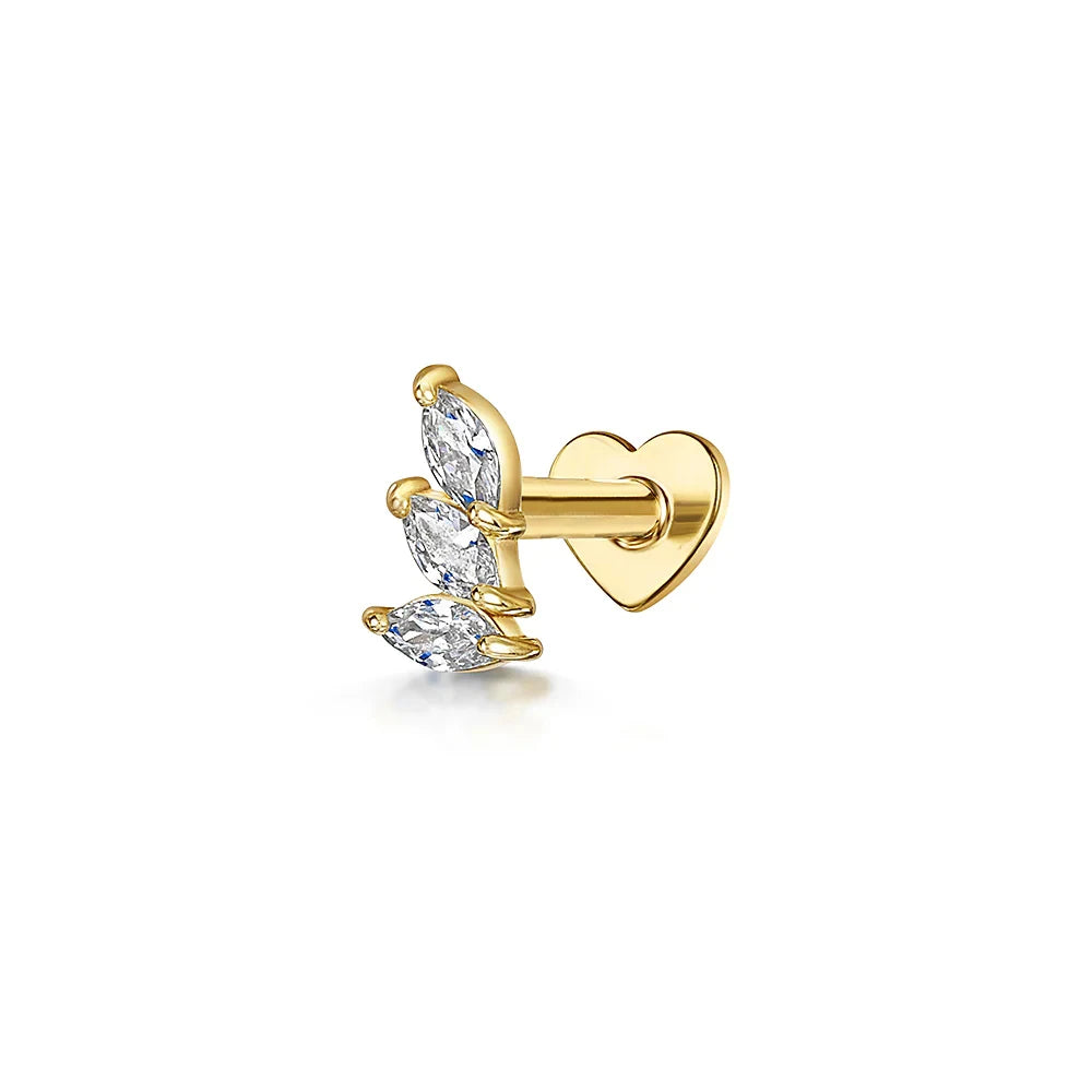 AIDE Heart Round Ball Flat Helix Piercing Earring 925 Sterling Silver Ear Studs Geometric Zircon Exquisite Trinket Studs Aretes