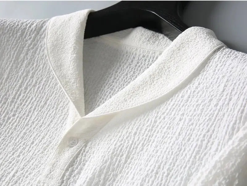 (Shirt + trousers)2025 summer men fashion classic shirt men's business casual fashion shirts men A set of clothes size M-4XL