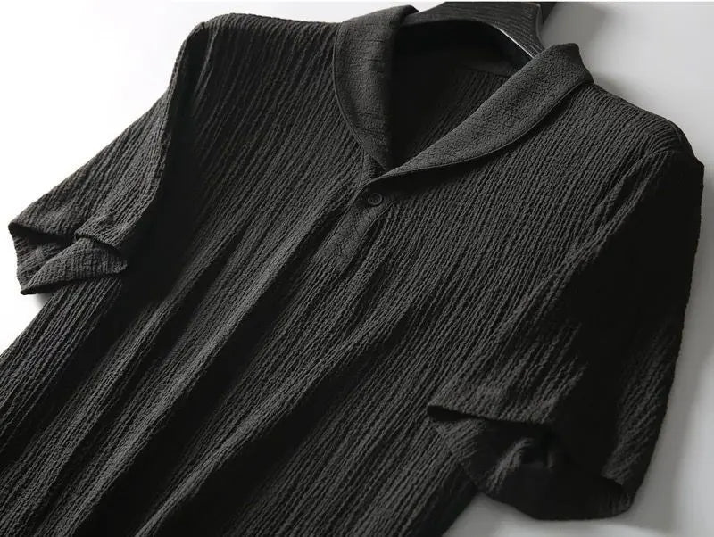 (Shirt + trousers)2025 summer men fashion classic shirt men's business casual fashion shirts men A set of clothes size M-4XL