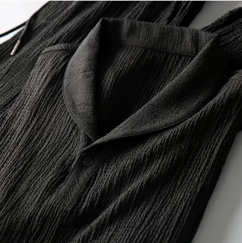 (Shirt + trousers)2025 summer men fashion classic shirt men's business casual fashion shirts men A set of clothes size M-4XL