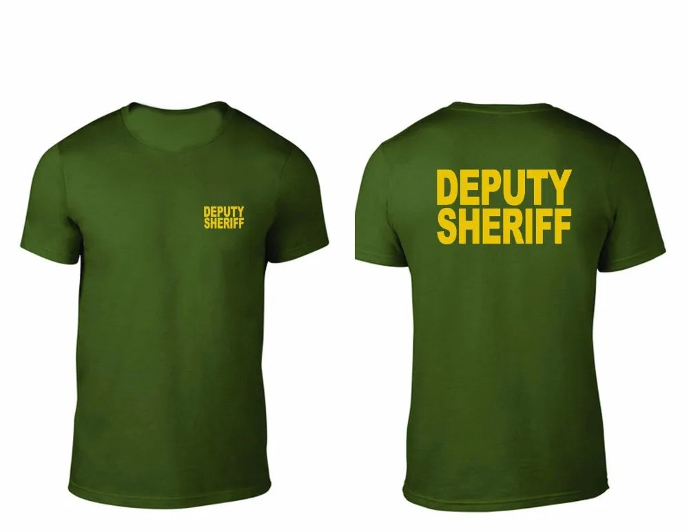 Men T Shirt 2019 Fashion Deputy Sheriff Black And Military Green T-Shirt S- 3Xl art Tee Shirts