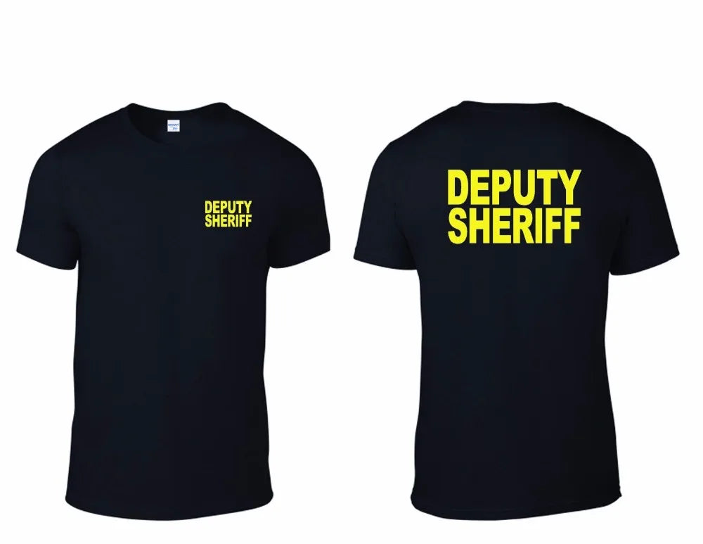 Men T Shirt 2019 Fashion Deputy Sheriff Black And Military Green T-Shirt S- 3Xl art Tee Shirts