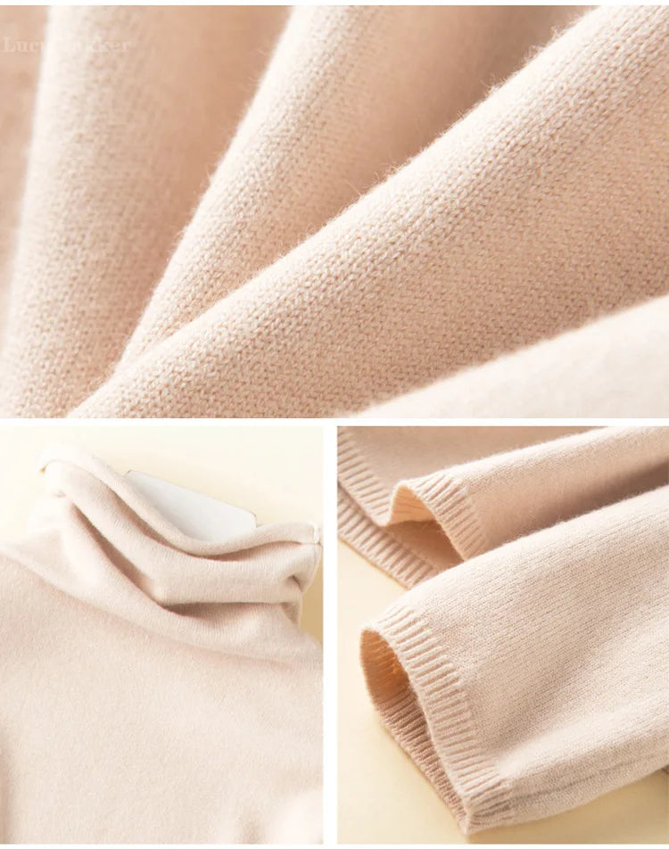Women's Sweaters Autumn Winter Turtleneck Casual cashmere Knitted Jumper Elegant Fashion Slim Elasticity wool Pullover Tops Fema