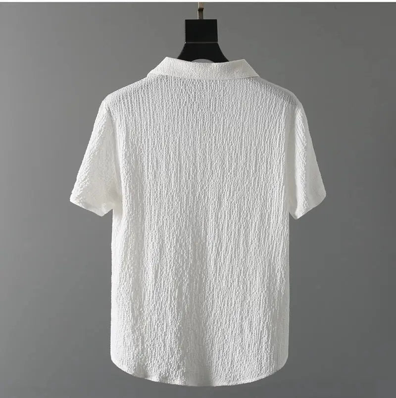 (Shirt + trousers)2025 summer men fashion classic shirt men's business casual fashion shirts men A set of clothes size M-4XL