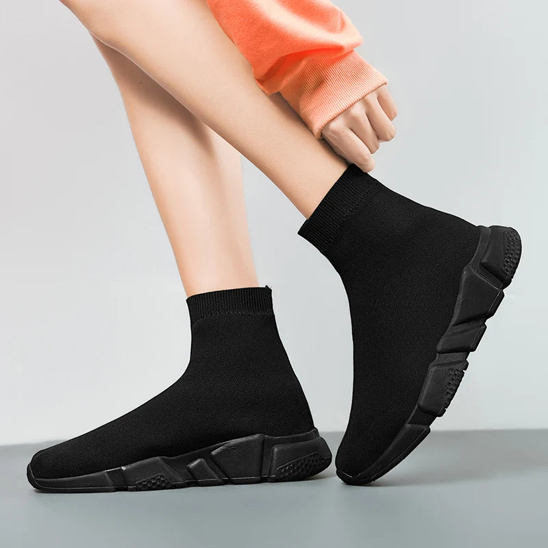 2025 Black High Top Sneakers Men Women Classic Designer knit Men's Casual Sneakers Fashion Comfy Slip-on Women's Sports Shoes