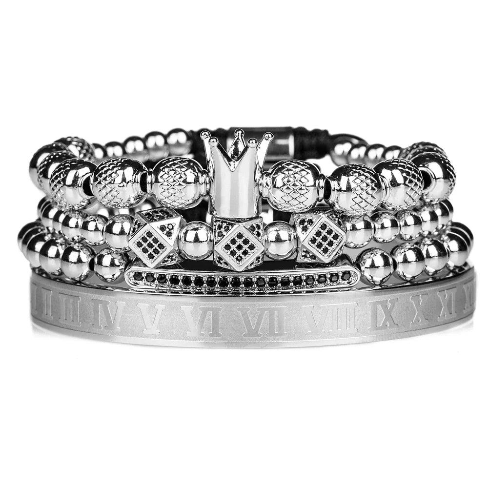 3pcs/set Luxury Set Trendy customized Bracelets wholesale Men Jewelry Bracelets