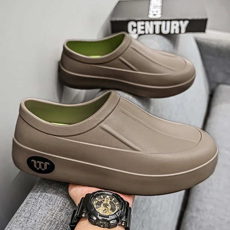 Women's Slippers Are All Season Anti Slip Waterproof Thick Soled Fashionable Simple Rain Boots for Couples Chefs Doctors Nurses - Premium Kiosk