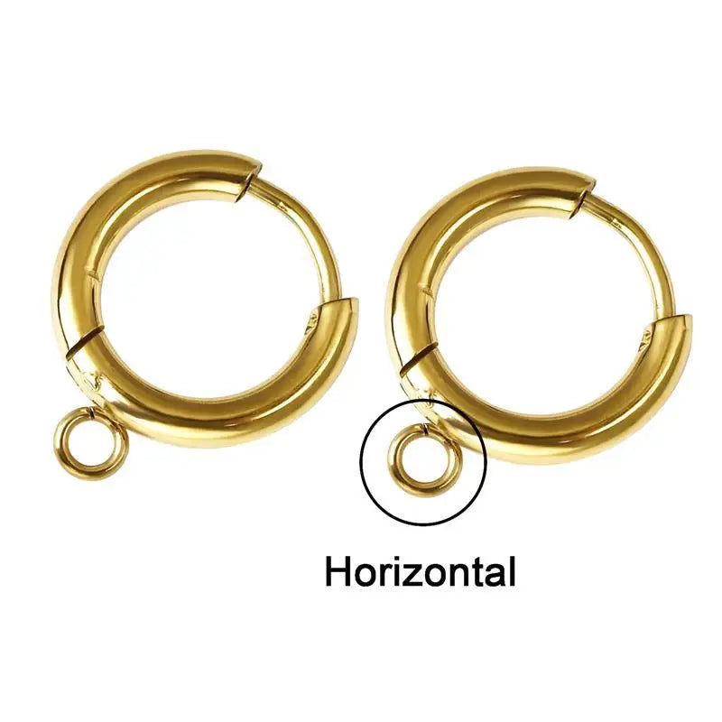 10pcs/lot Stainless Steel DIY Earrings Round Hoop Earring Clasps Fittings Base DIY Jewelry Earrings Making Supplies Finding
