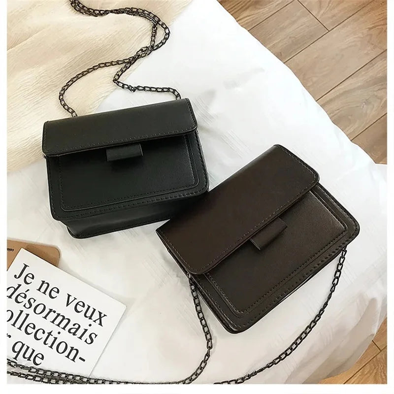 Women's Crossbody Bag New Small Square Bag Trendy Fashion Casual Simple Wide Shoulder Strap Retro One Shoulder Messenger Bag