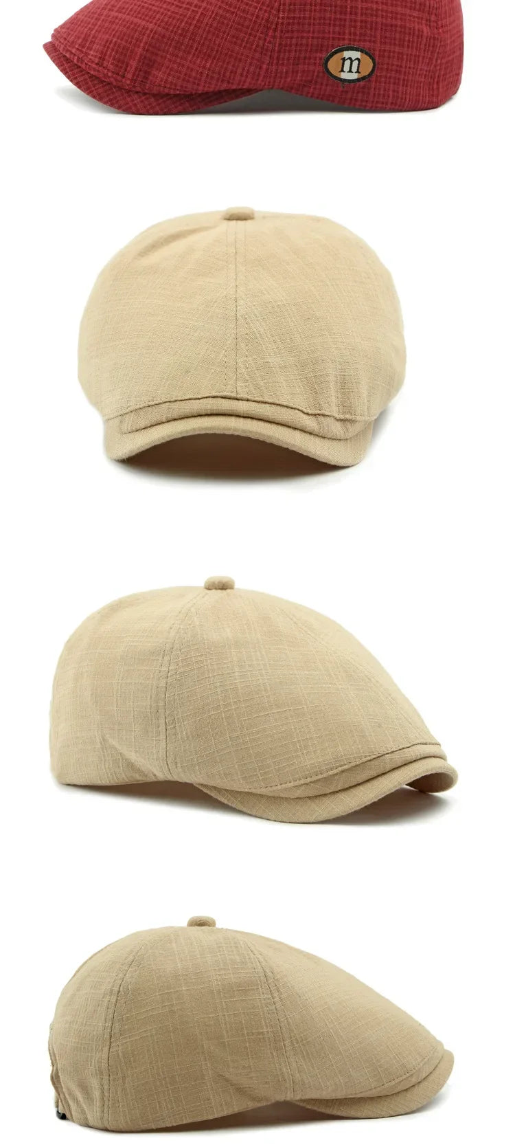 2025 New Hats for Men and Women Wearing British Retro Beret Hat Fashion Casual Berets Caps for Women Solid Color Adjustable Cap