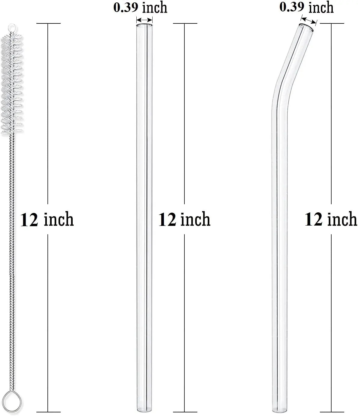 4-8pcs Reusable Straws Set for Stanley Cups 12 Inch Suitable for 20-40oz Cups Comes with Complimentary Cleaning Brushes