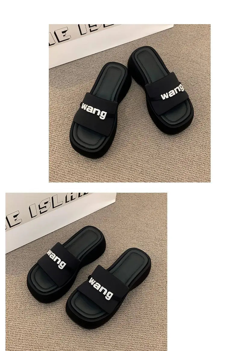 Women's Slippers 2025 New Fashion Comfortable Platform Sandals Concise Outdoor Women‘s Closed Toe Beach Muje Summer Shoes - Premium Kiosk