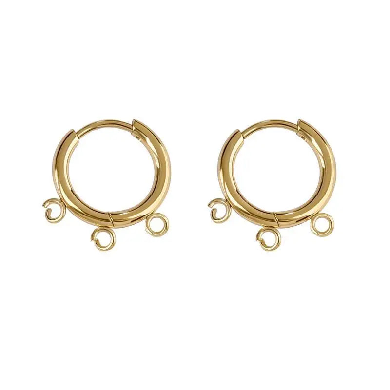 10pcs/lot Stainless Steel DIY Earrings Round Hoop Earring Clasps Fittings Base DIY Jewelry Earrings Making Supplies Finding