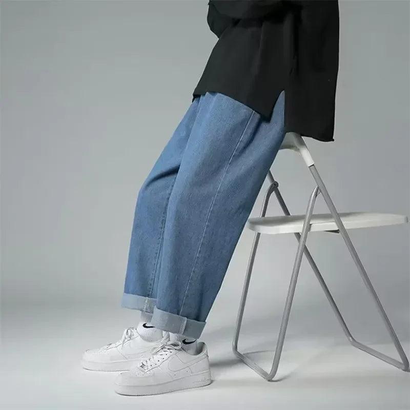 Jeans Men Wide Leg Cargo Pants Streetwear Baggy Men Korean Fashion Loose Straight Male Clothing Y2K Hip Hop Style Male Trousers - Premium Kiosk