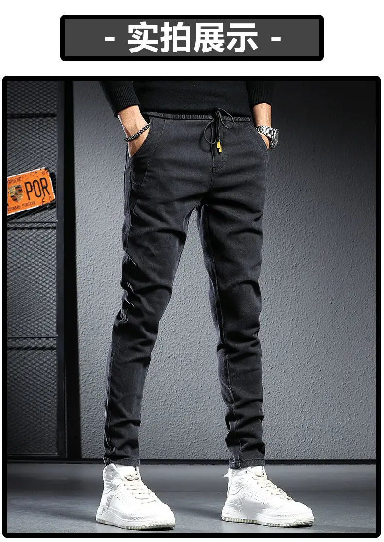 Spring Summer Black Gray Cargo Jeans Men Streetwear Denim Jogger Pants Men Baggy Harem Jean Trousers cargo pants men jeans - Premium Kiosk