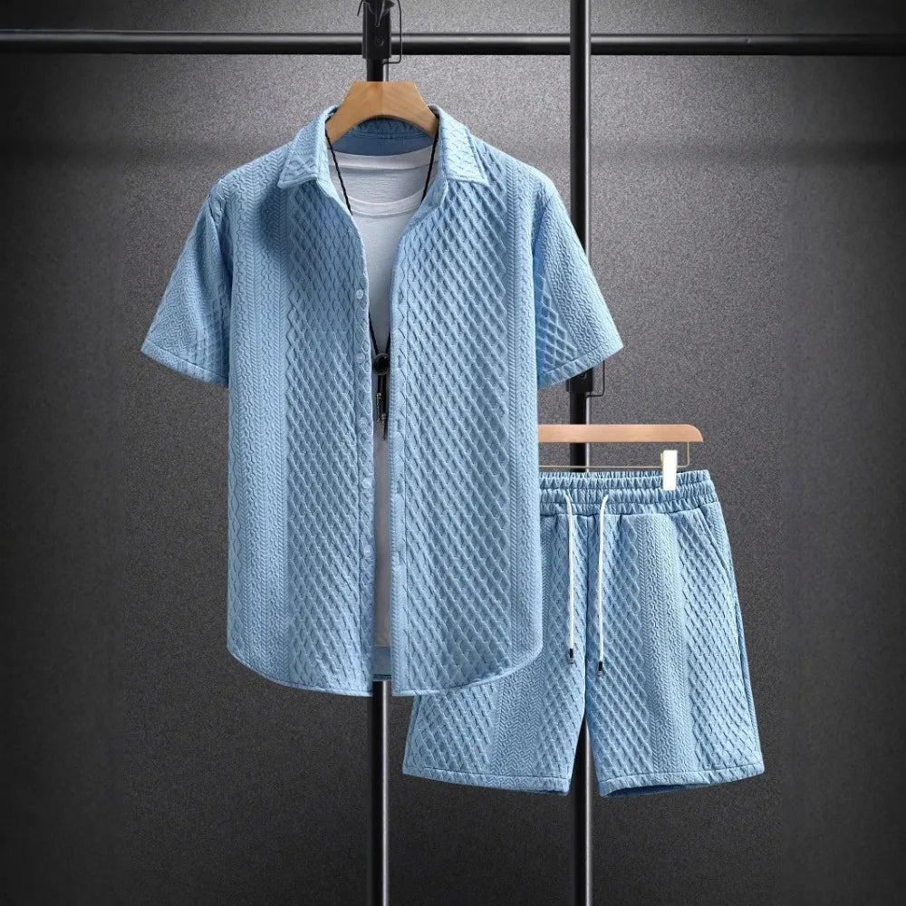 Men's Shirt Casual Loose Short Sleeve Shorts Breathable Sweat-absorbent Shirt