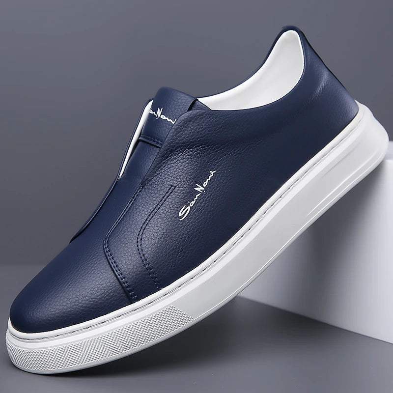 2025 Summer New Mens Loafers Trend Concise Casual Shoes Fashion Urban Leisure Leather Shoes Comfortable Convenient Board Shoes