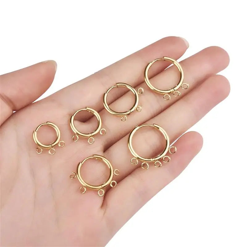 10pcs/lot Stainless Steel DIY Earrings Round Hoop Earring Clasps Fittings Base DIY Jewelry Earrings Making Supplies Finding
