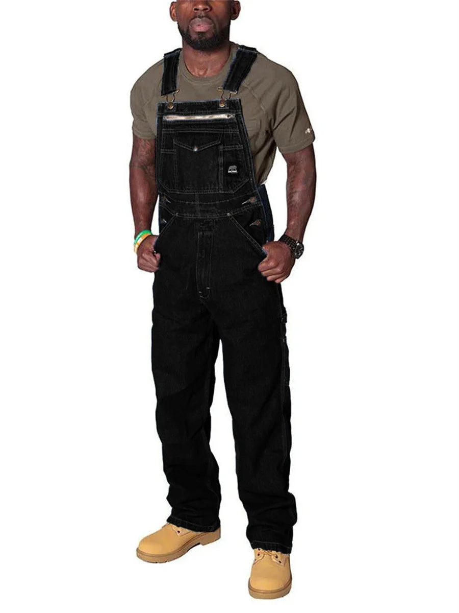 Mens Jeans Cargo Trousers Overalls for Men Fashion Denim Jumpsuit Oversized Bib Pants Men's Clothing Straight Streetwear - Premium Kiosk