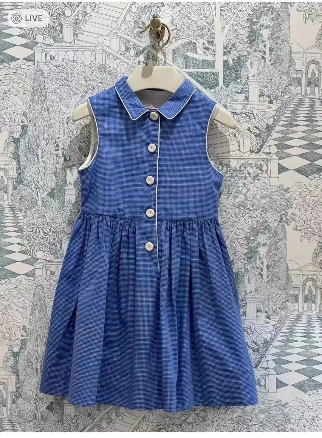2025 New Kids Clothes Daily Wear Smocked Girls Dress Cotton ChildrenVacation Outfits Summer Casual Green Dresses Matching