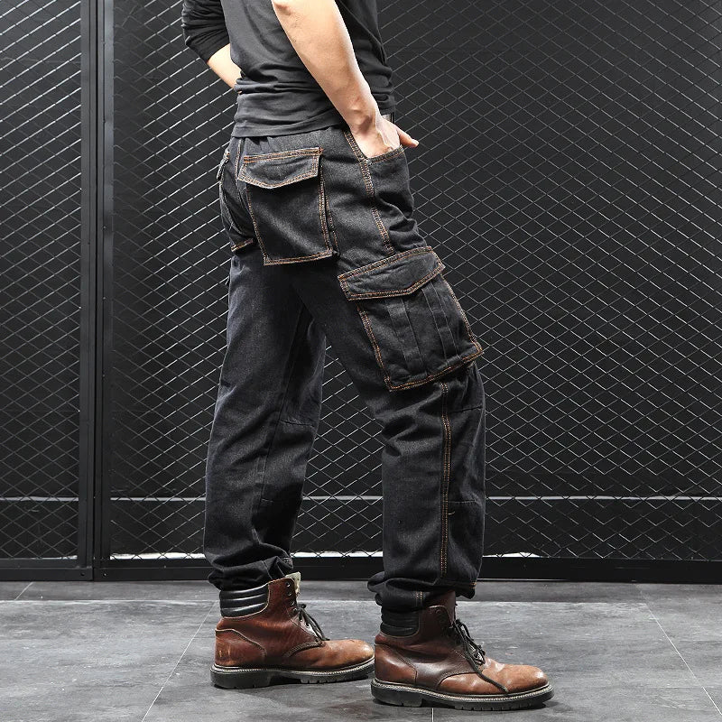 2025 Men's Multi-Pocket Straight Cargo Jeans Loose Casual Jeans - Premium Kiosk