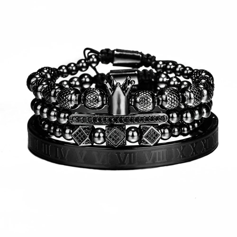 3pcs/set Luxury Set Trendy customized Bracelets wholesale Men Jewelry Bracelets
