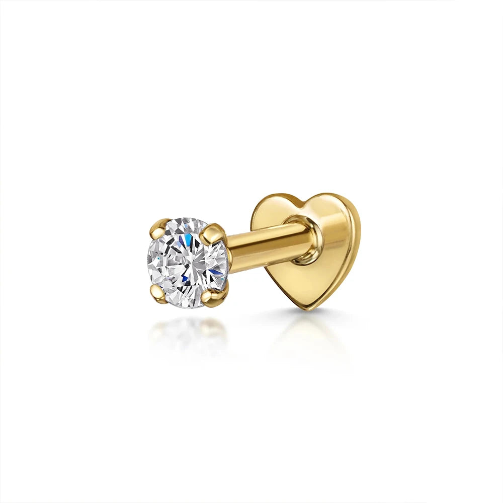 AIDE Heart Round Ball Flat Helix Piercing Earring 925 Sterling Silver Ear Studs Geometric Zircon Exquisite Trinket Studs Aretes