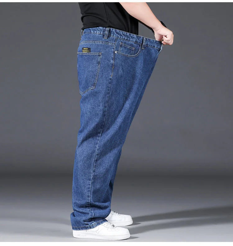 10XL Oversize Wide Legs Jeans Men Soft Cotton Cargo Jeans Plus Size Baggy Men's Trousers Fashion Streetwear Working Jeans Man - Premium Kiosk