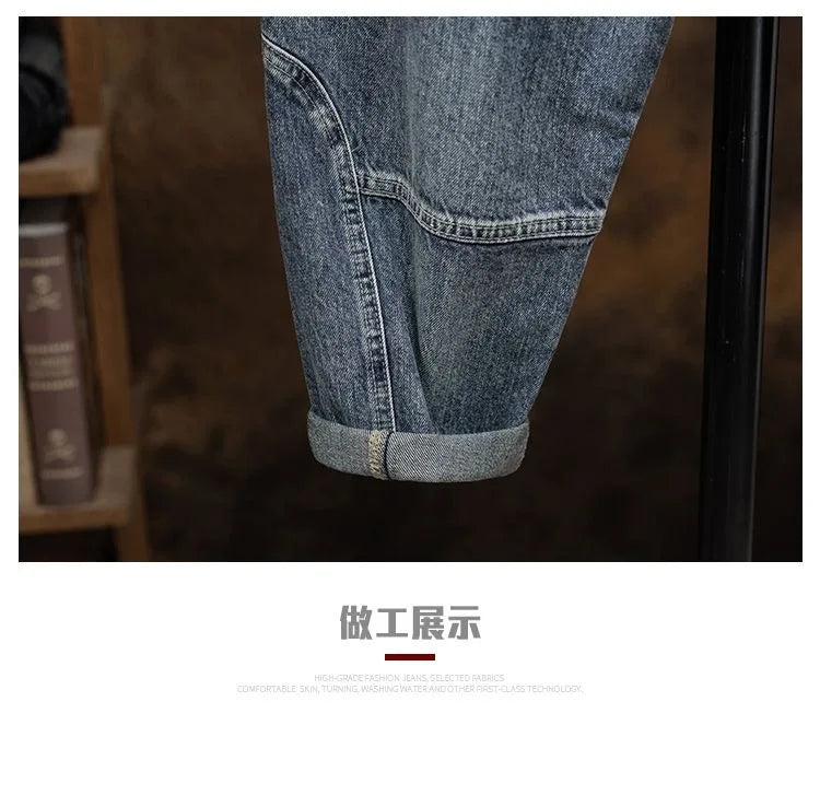2023 Spring and Autumn New Classic Fashion With Solid Color Cargo Jeans Men Casual Loose Comfortable High Quality Pants 28-36 - Premium Kiosk