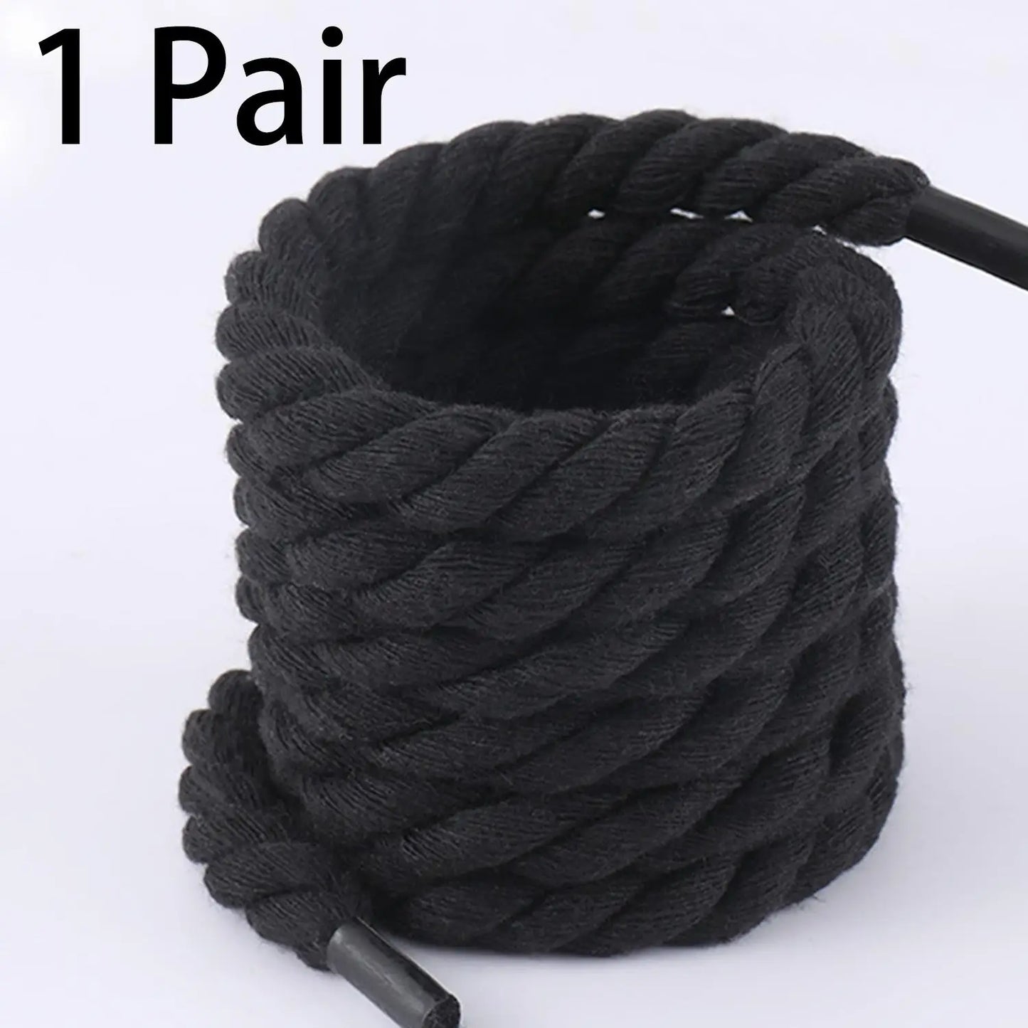2PCS 120CM Thick Cotton Line Weaving Twisted Rope Bold Shoelaces Women Men Sneakers Low-top Canvas Shoe Laces Strings