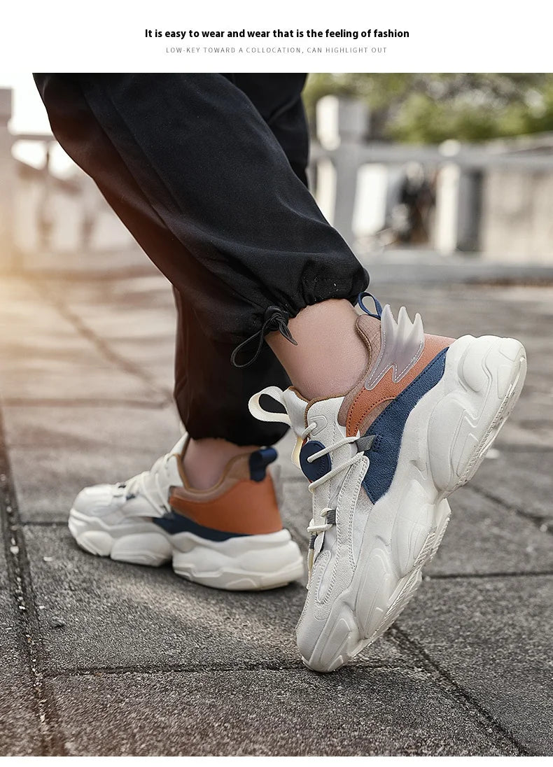 2025 new fashion platform daddy shoes men's ins port fashion shoes male personality popular leisure running shoes