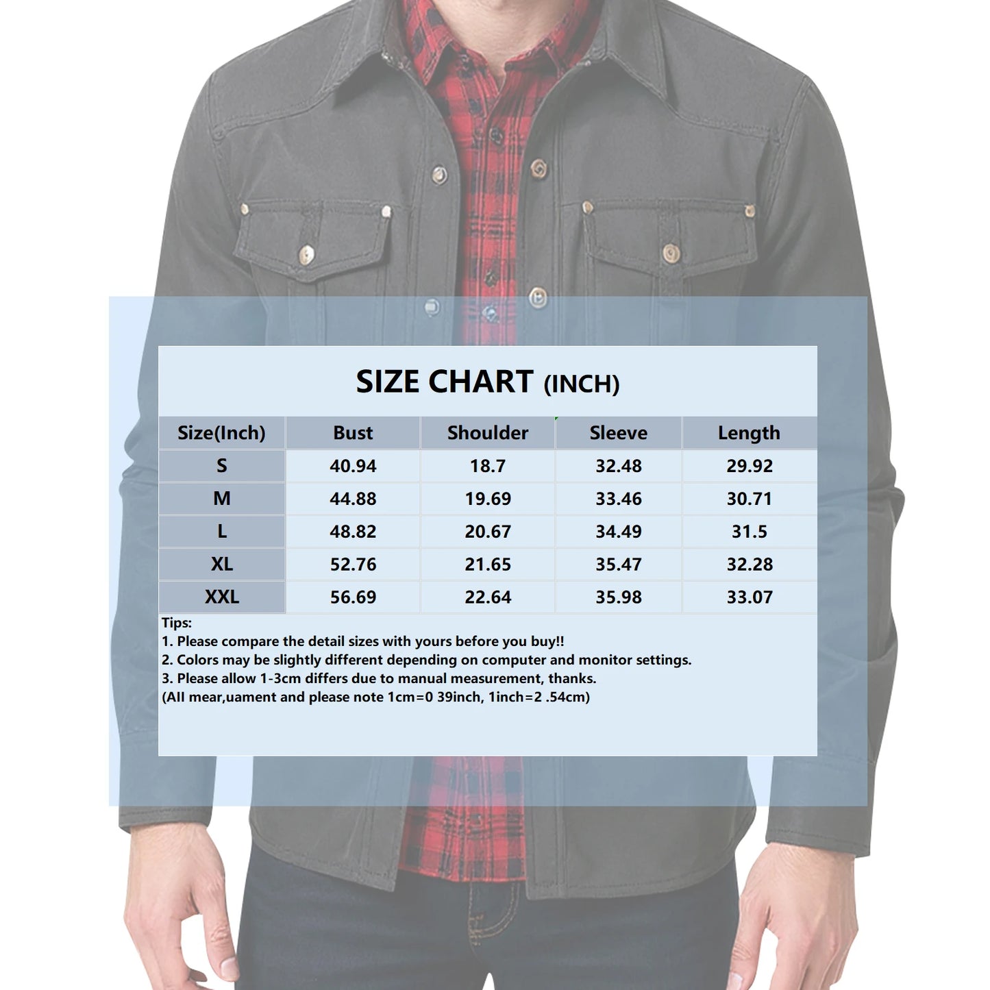 Casual Men's Jacket Men's Jackets Spring Flannel Lined Shirt Coat Men's Jackets Windproof Western Cowboy Casual Coat
