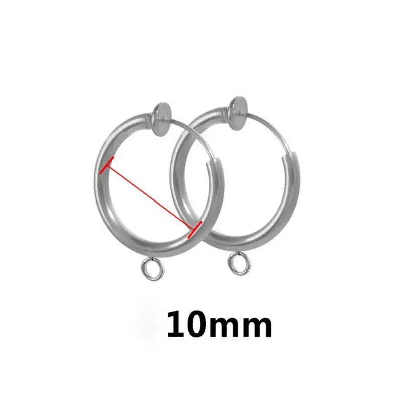 10pcs/lot Stainless Steel DIY Earrings Round Hoop Earring Clasps Fittings Base DIY Jewelry Earrings Making Supplies Finding