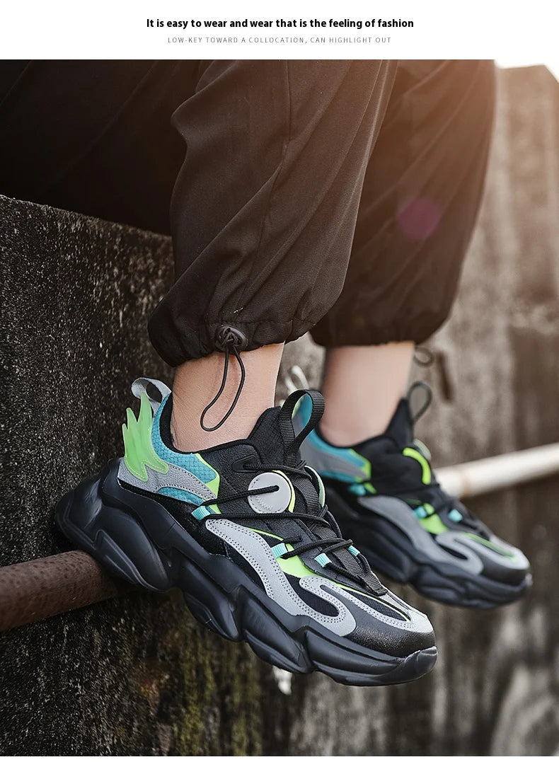 2025 new fashion platform daddy shoes men's ins port fashion shoes male personality popular leisure running shoes