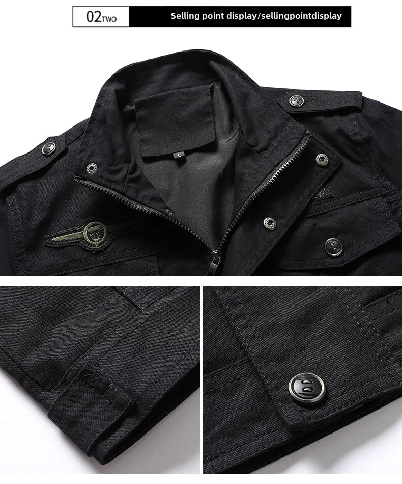 2025 Mens Jacket Fashion Trend Workwear Vintage Coat Winter Warm Windproof Casual Outwear Military jacket pilot