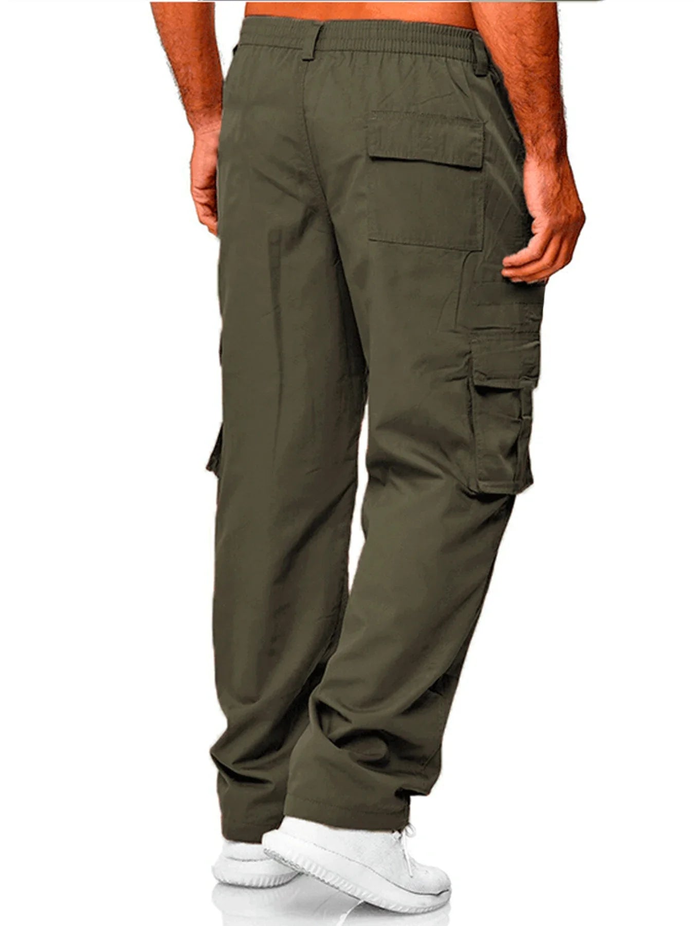 Men's Cargo Pants Sweatpants Outdoor Loose Straight Long Trousers Summer Casual Multi-Pocket Durable Workwear Male Trousers - Premium Kiosk