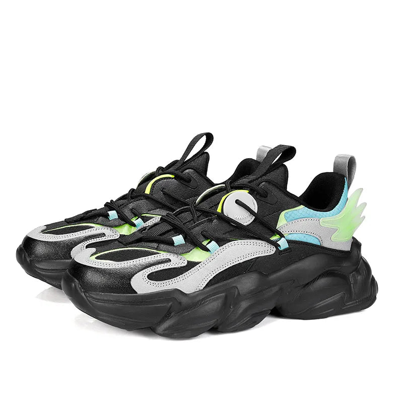2025 new fashion platform daddy shoes men's ins port fashion shoes male personality popular leisure running shoes