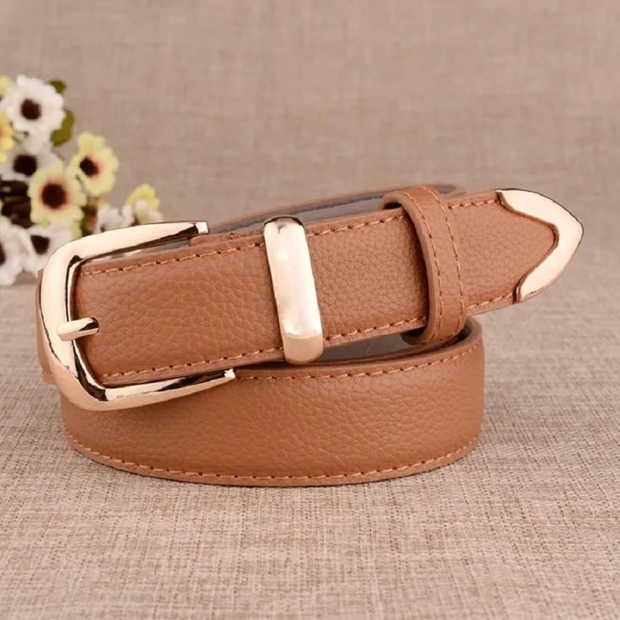 Women's Trousers Belt Leather Trend White Belt Fashion High Quality Trouser Belts Solid Vintage Pin Buckle Ladies Strap LB2146-