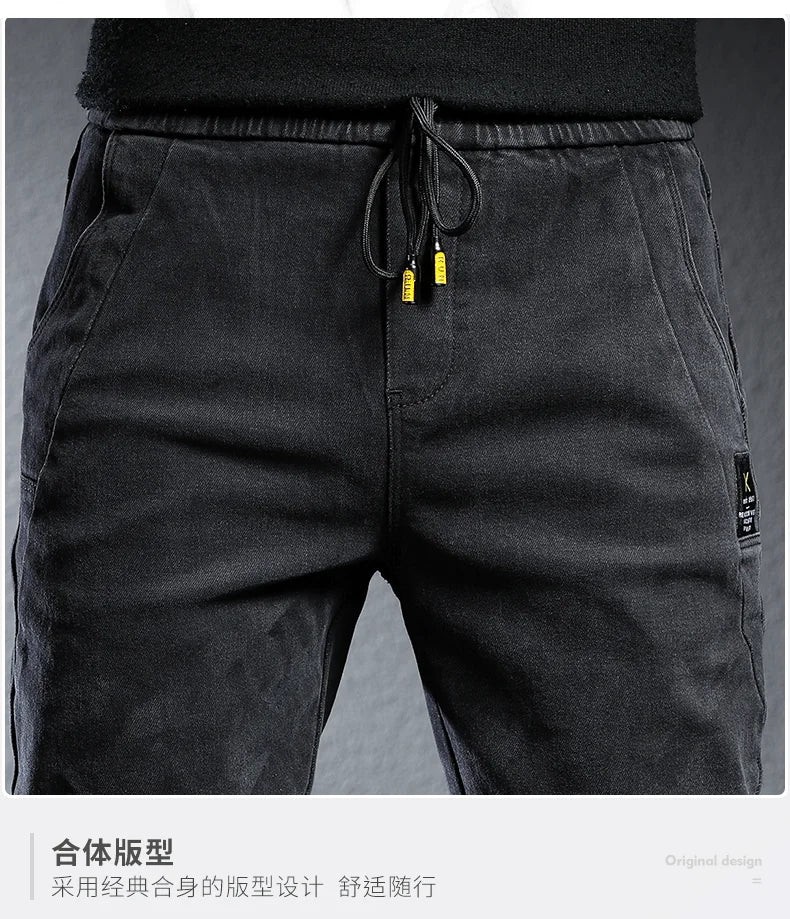 Spring Summer Black Gray Cargo Jeans Men Streetwear Denim Jogger Pants Men Baggy Harem Jean Trousers cargo pants men jeans - Premium Kiosk