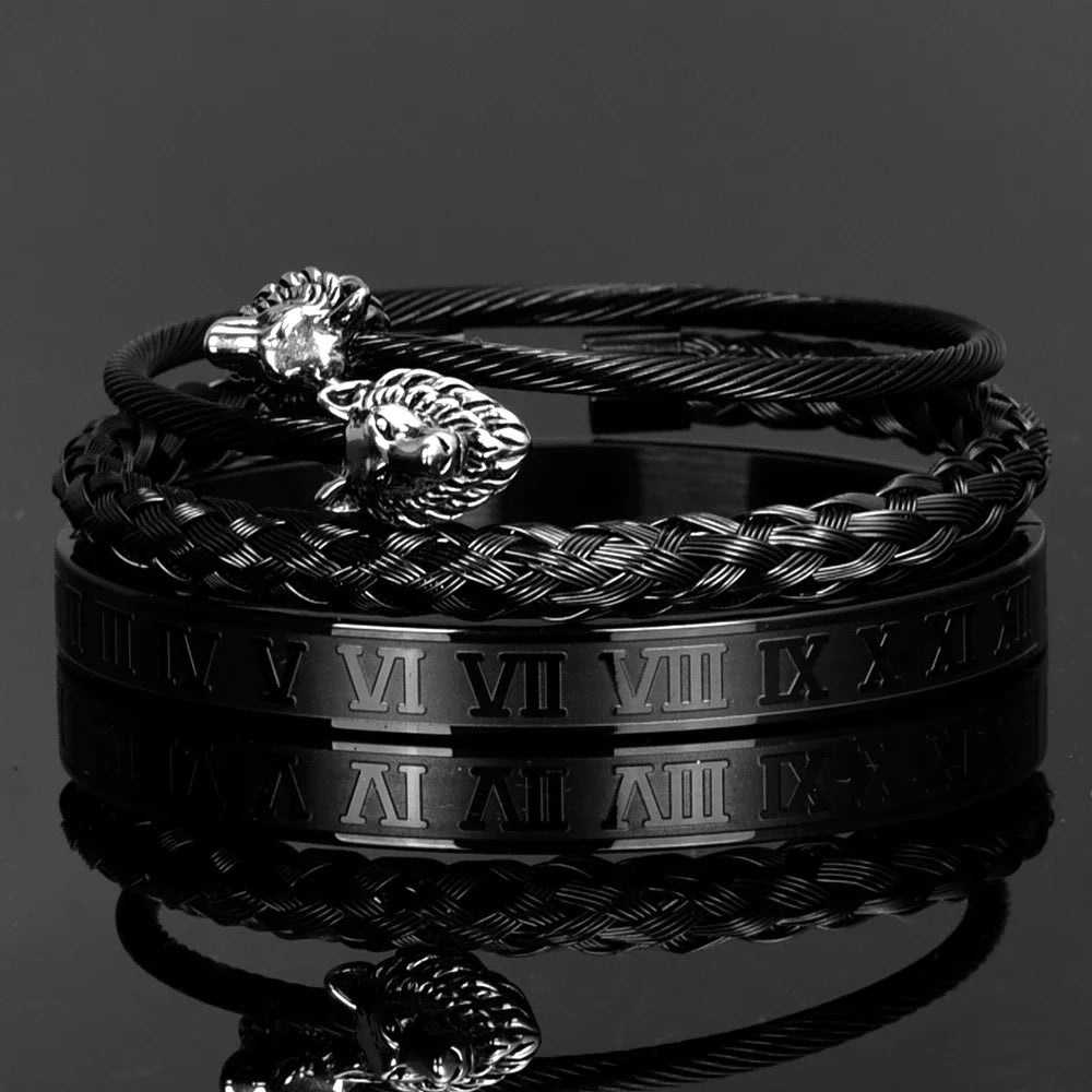 3pcs/set Luxury Set Trendy customized Bracelets wholesale Men Jewelry Bracelets