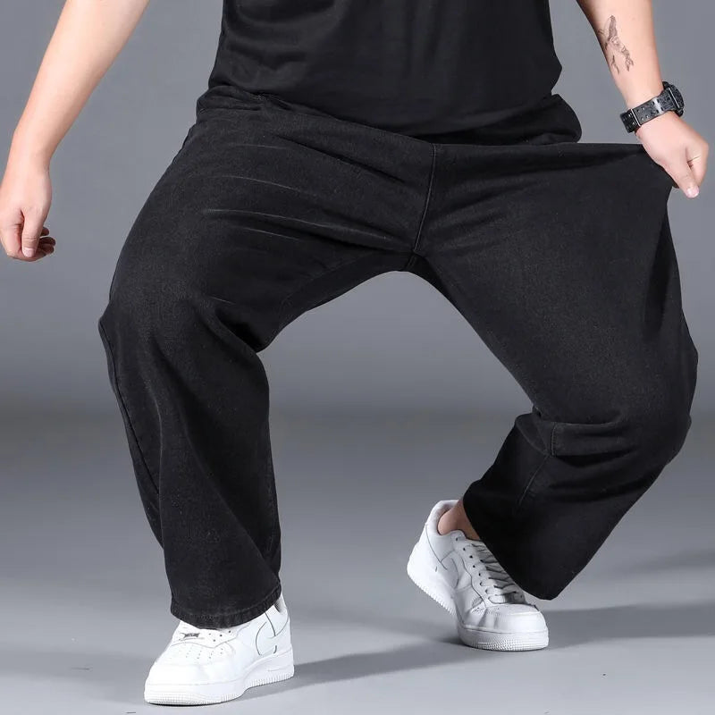 10XL Oversize Wide Legs Jeans Men Soft Cotton Cargo Jeans Plus Size Baggy Men's Trousers Fashion Streetwear Working Jeans Man - Premium Kiosk