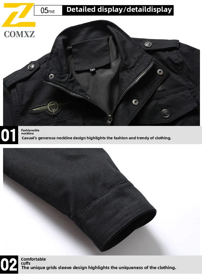 2025 Mens Jacket Fashion Trend Workwear Vintage Coat Winter Warm Windproof Casual Outwear Military jacket pilot