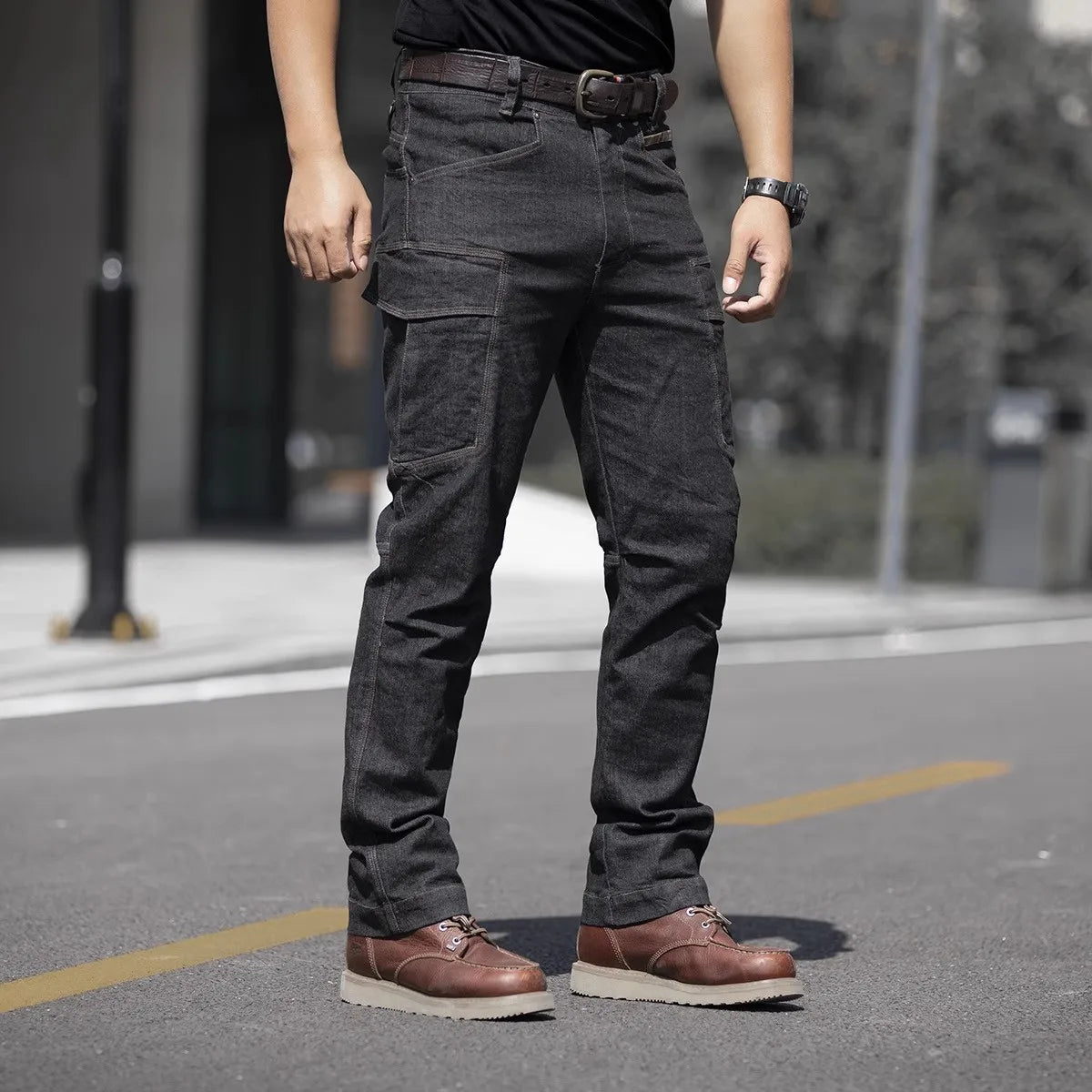 Men's Tactical Jeans Military Denim Cargo Pants Multi-pocket Elastic Casual Work Trousers Outdoor Combat Training Hiking Pants - Premium Kiosk