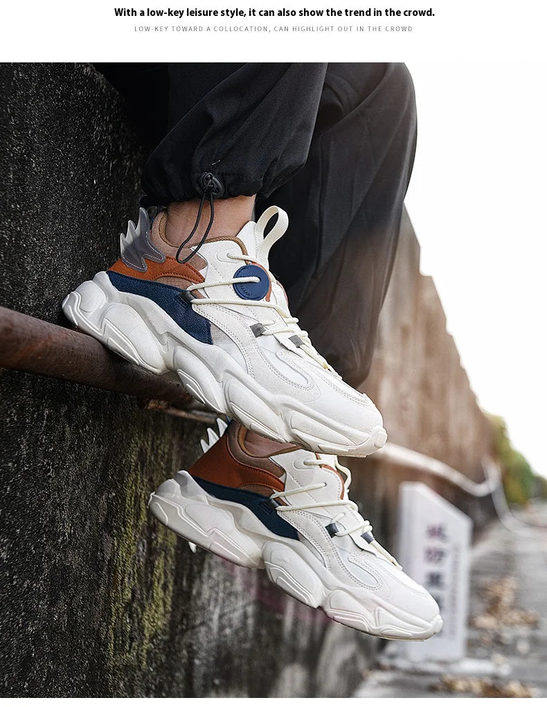 2025 new fashion platform daddy shoes men's ins port fashion shoes male personality popular leisure running shoes