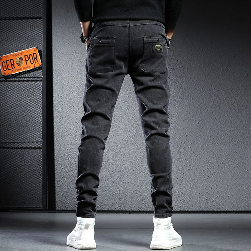 Spring Summer Black Gray Cargo Jeans Men Streetwear Denim Jogger Pants Men Baggy Harem Jean Trousers cargo pants men jeans - Premium Kiosk