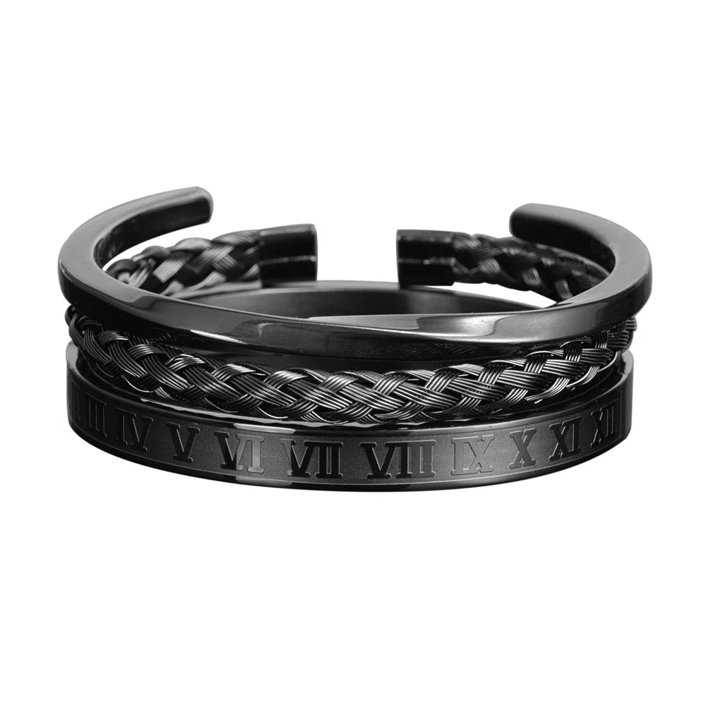 3pcs/set Luxury Set Trendy customized Bracelets wholesale Men Jewelry Bracelets