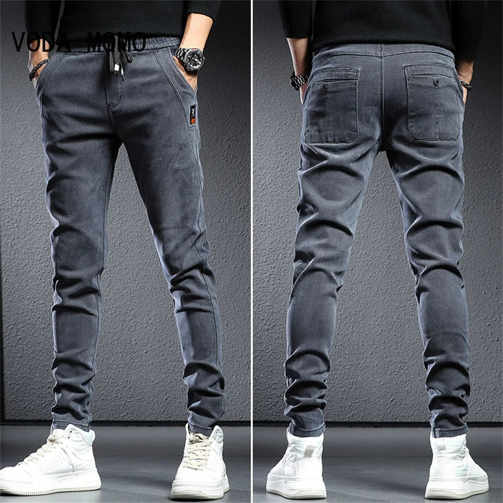 Spring Summer Black Gray Cargo Jeans Men Streetwear Denim Jogger Pants Men Baggy Harem Jean Trousers cargo pants men jeans - Premium Kiosk