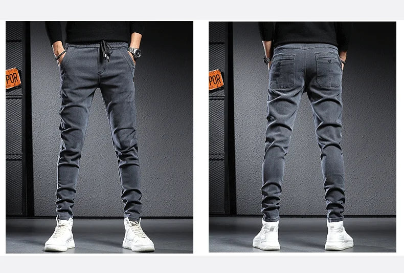 Spring Summer Black Gray Cargo Jeans Men Streetwear Denim Jogger Pants Men Baggy Harem Jean Trousers cargo pants men jeans - Premium Kiosk