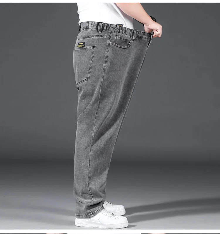10XL Oversize Wide Legs Jeans Men Soft Cotton Cargo Jeans Plus Size Baggy Men's Trousers Fashion Streetwear Working Jeans Man - Premium Kiosk